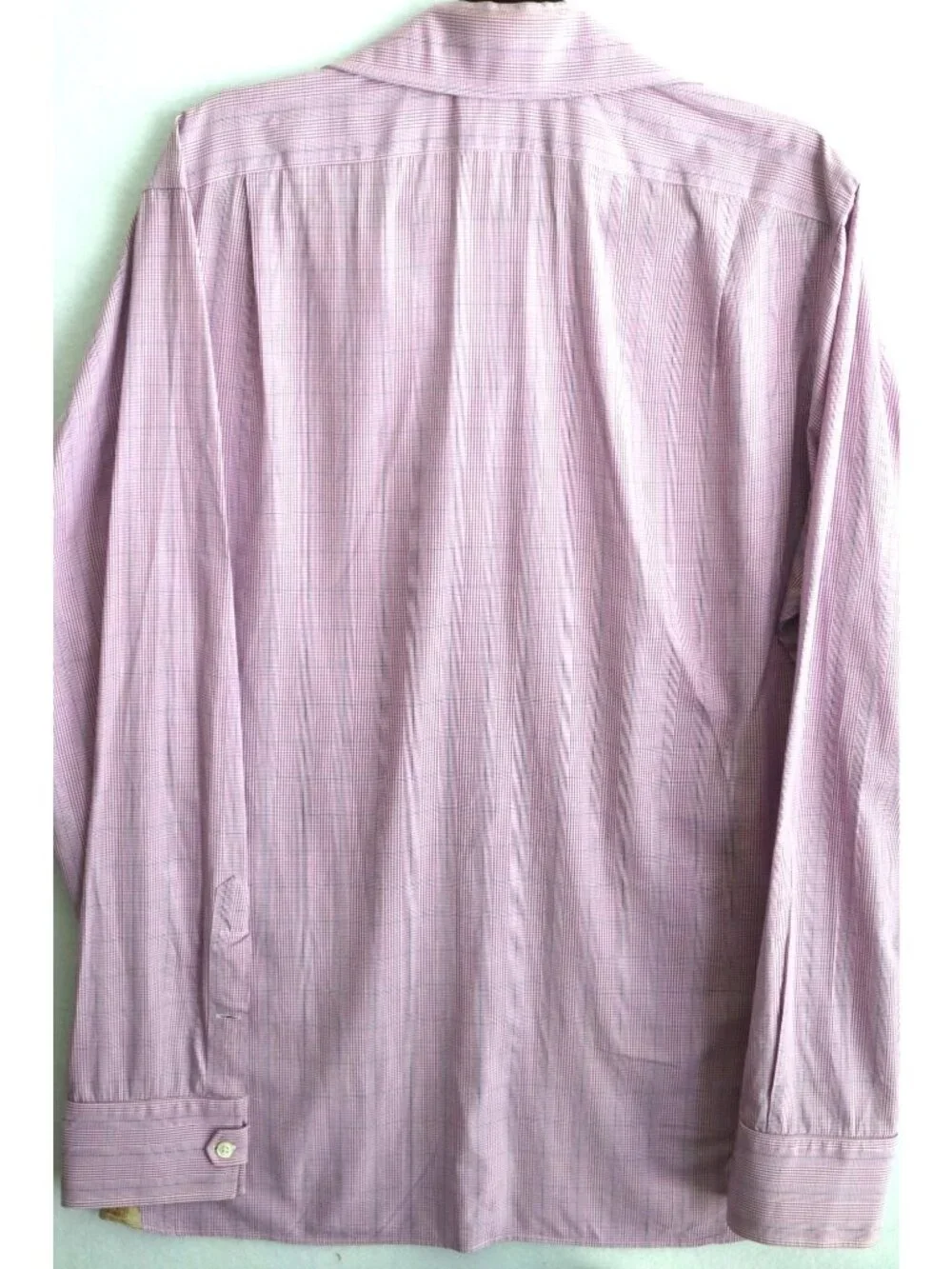 Decaro Men’s Pink Check Dress Shirt Long Sleeve Button Front Business Casual L